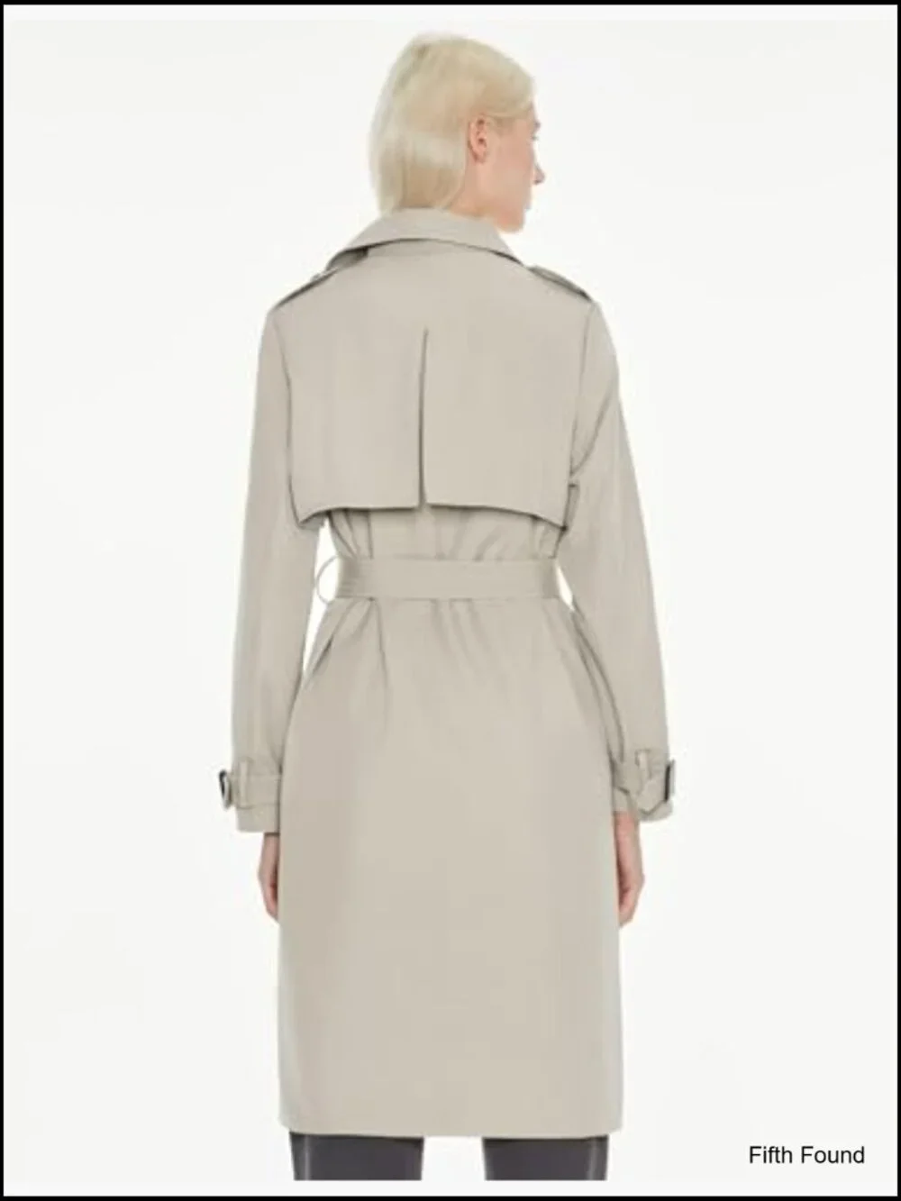 Women's Long Trench Coat Lightweight Double-Breasted Classic Lapel Overcoat - Picture 2 of 7
